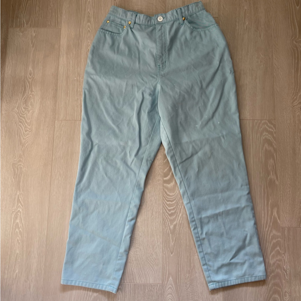 Viyella Petite Cotton Pants, Baby Blue, Size UK14 US 10 - Picture 2 of 11